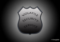 An insignia of a security service in India—Volatile Security Service